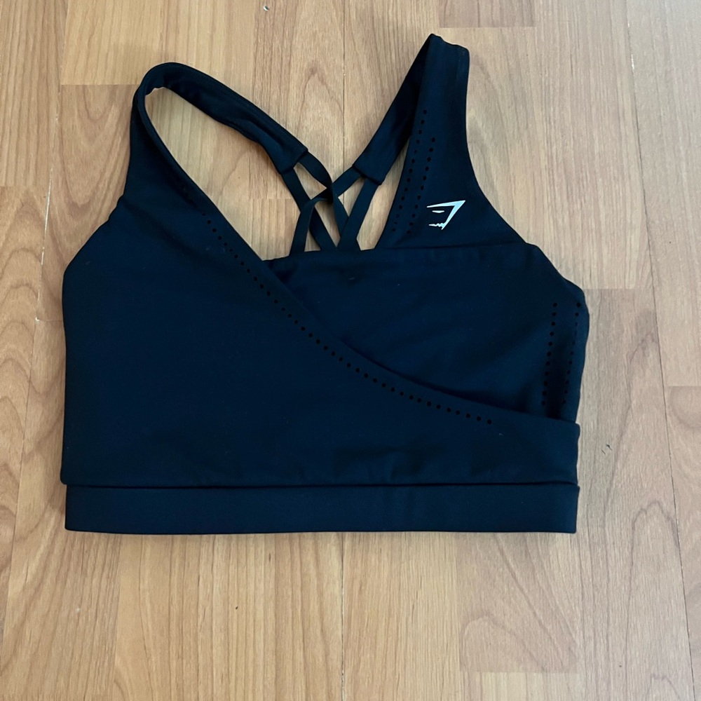 Gymshark Black Strappy Sports Bra